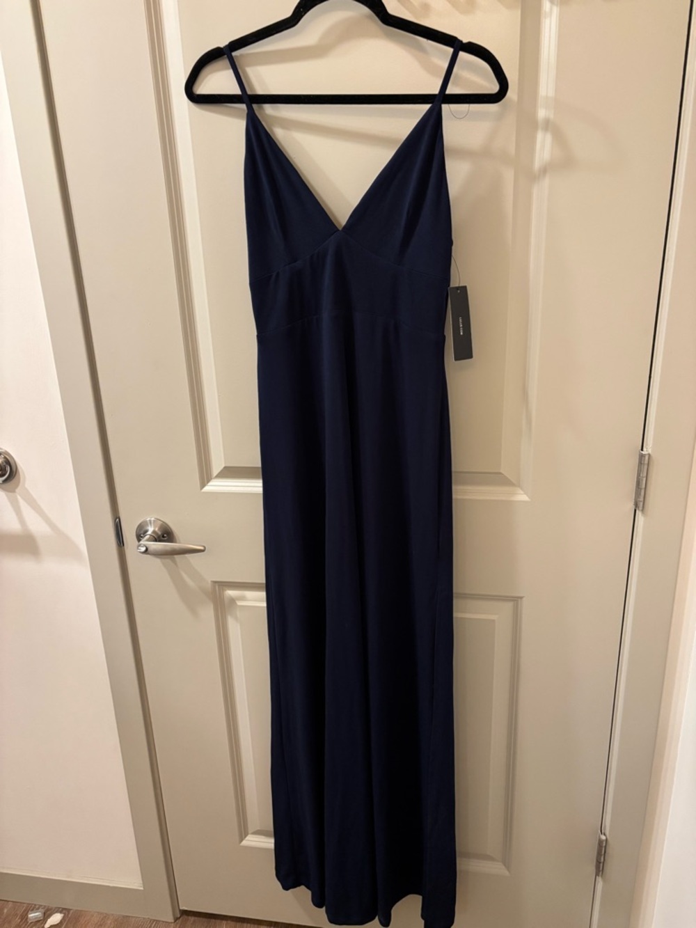 Lulu's Midnight Navy Spaghetti Strap Formal Dress - Picture 3 of 6